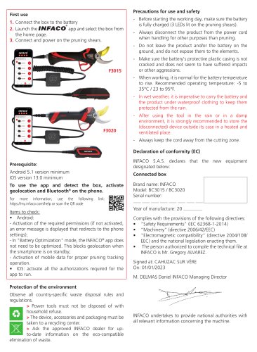 Precautions for use and safety