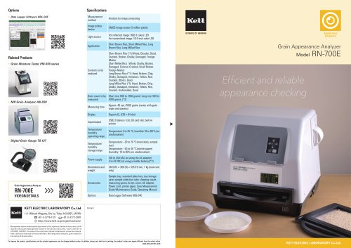 Grain Appearance Analyzer Model RN-700E