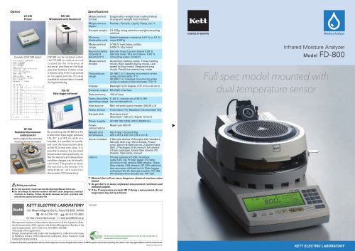 Infrared Moisture Analyzer Model FD-800