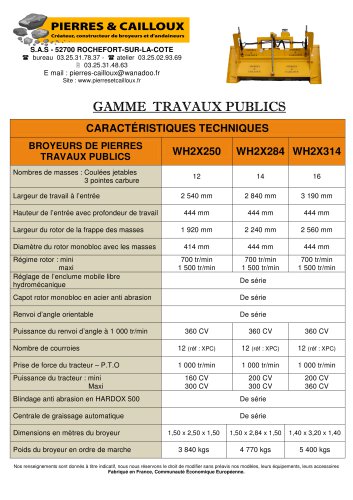 Gamme travaux publics