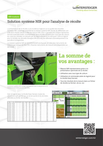 Analyse NIRS spectroscopie dans le proche