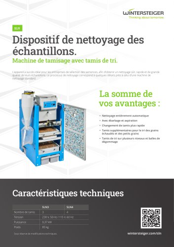 SLN Dispositif de nettoyage des  échantillons