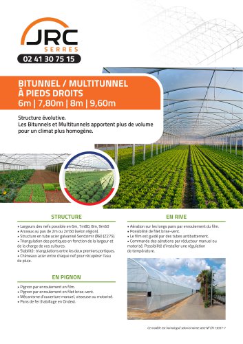 MULTITUNNEL A PIEDS DROITS PROFESSIONNELS