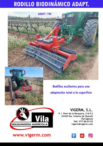 RODILLO BIODINAMICO ADAPTATIVO PARA CUBIERTA VEGETAL