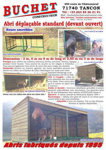 Abris d&eacute;pla&ccedil;ables