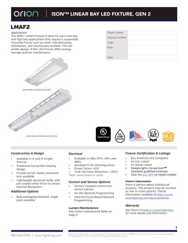 ISON™ LINEAR BAY LED FIXTURE, GEN 2