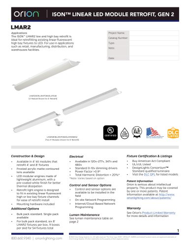 ISON™ LINEAR LED MODULE RETROFIT, GEN 2