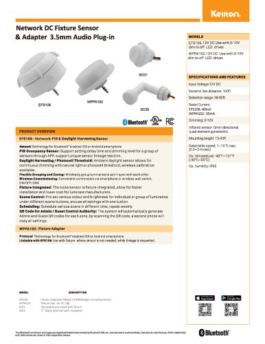 Network DC Fixture Sensor & Adapter 3.5mm Audio Plug-in