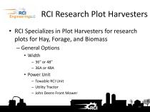 RCI Plot Research Equipment - 49