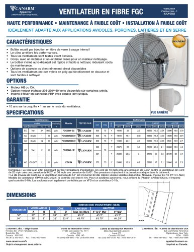 VENTILATEUR EN FIBRE FGC