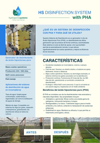 Desinfecci&oacute;n de aguas agr&iacute;colas con PHA