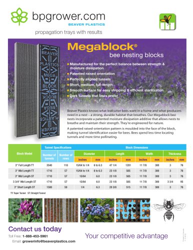 The Beaver Plastics Megablock Nests brochure.