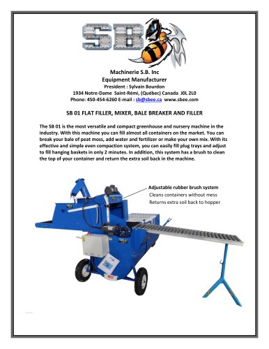 SB 01 Tray and pot filler, bale breaker mixer