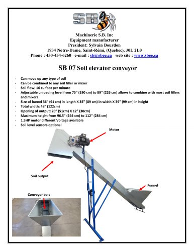 SB 07 Soil elevator conveyor