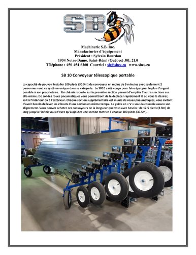 SB 10 Convoyeur t&eacute;lescopique