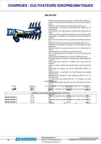 CHARRUES / CULTIVATEURS IDROPNEUMATIQUES - DIR SILVER