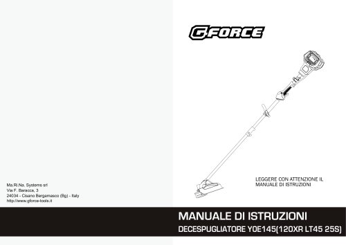 MANUALE DI ISTRUZIONI DECESPUGLIATORE Y0E145