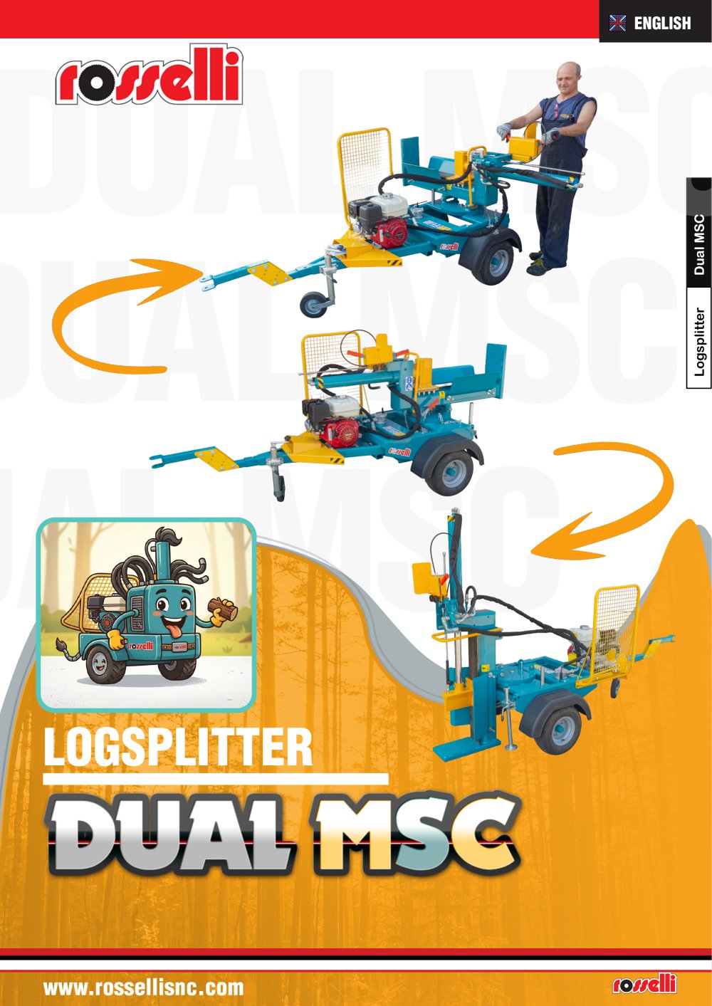 Dual MSC - Logsplitter with engine - ROSSELLI Snc Officine Meccaniche
