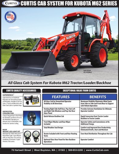 CURTIS CAB SYSTEM FOR KUBOTA M62 SERIES