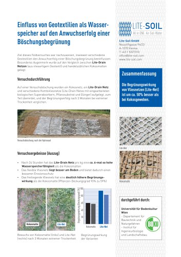 Einfluss von Geotextilien als Wasserspeicher auf den Anwuchserfolg einer Böschungsbegrünung