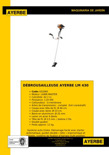 DÉBROUSAILLEUSE AYERBE LM 430