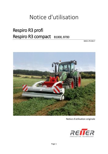 Notice d'utilisation R3 profi et compact