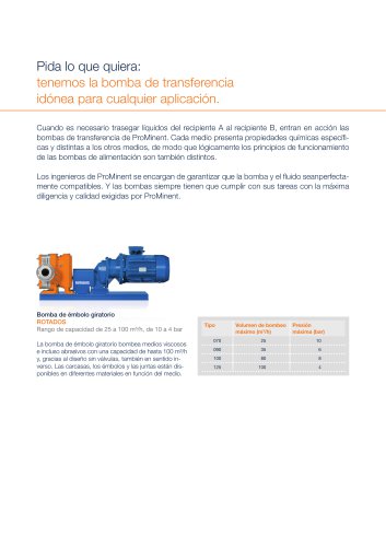 Recipientes y bombas de transferencia