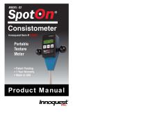 PRODUCT MANUAL: SPOTON® CONSISTOMETER