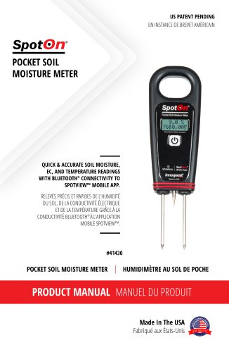 PRODUCT MANUAL: SPOTON® POCKET SOIL MOISTURE METER