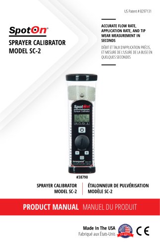 PRODUCT MANUAL: SPOTON® SPRAYER CALIBRATOR SC-2