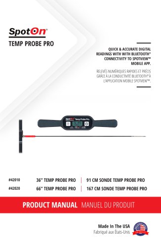 PRODUCT MANUAL: SPOTON® TEMP PROBE PRO 36" OR 66"