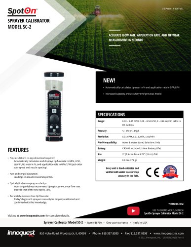 SPOTON® SPRAYER CALIBRATOR SC-2