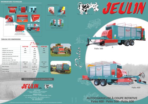 Autochargeuses à coupe rotative Palès 400-500-600
