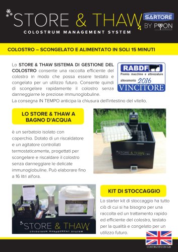 Store & Thaw Colostrum Management System