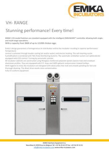 VH Range of Incubators