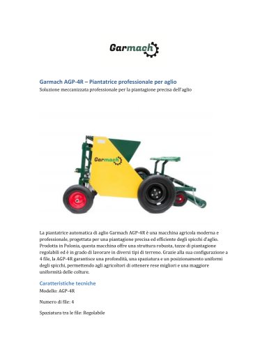 Piantatrice professionale per aglio AGP-4R