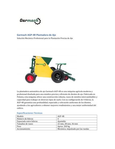 Plantadora de Ajo AGP-4R