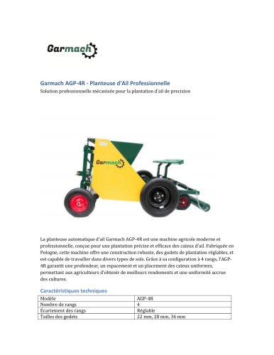 Planteuse à ail AGP-4R