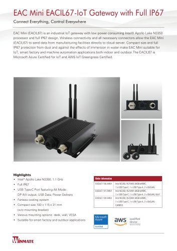 EAC Mini EACIL67-IoT Gateway with Full IP67