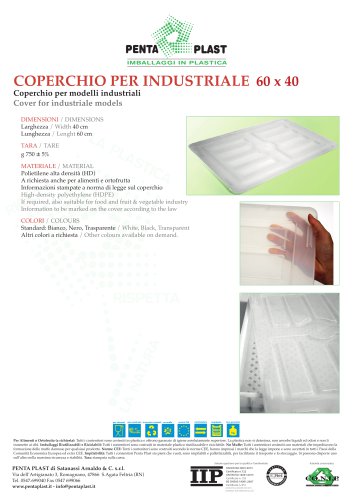 COPERCHIO PER INDUSTRIALE