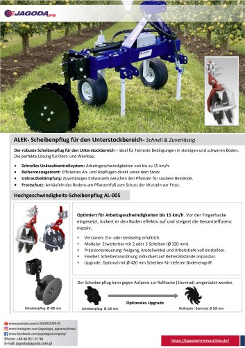 ALEK- Scheibenpflug für den Unterstockbereich 
