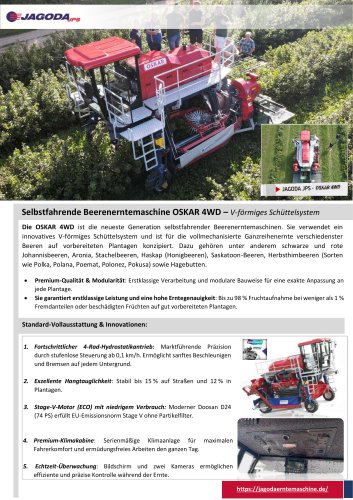 Beeren-Erntemaschine OSKAR 4WD Plus