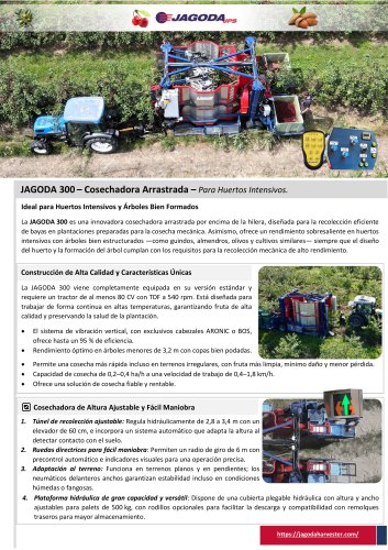 Cosechadora de Arrastre JAGODA 300A para Huertos Intensivos