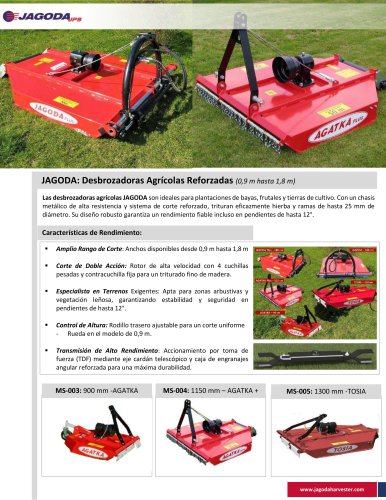 Desbrozadoras Agrícolas Reforzadas 1300 mm TOSIA - JAGODA JPS