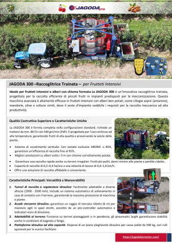 JAGODA 300 A– Raccoglitrice Trainata per Frutteti Intensivi - JAGODA JPS
