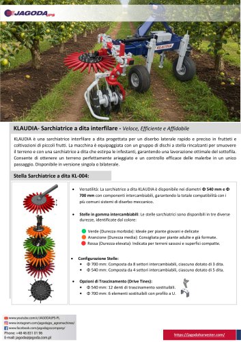 KLAUDIA- Sarchiatrice a dita interfilare -JAGODA JPS