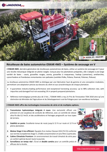 Récolteuse de baies automotrice - OSKAR 4WD