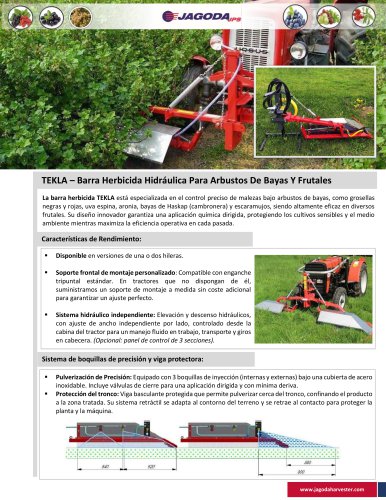 TEKLA – Barra Herbicida Hidráulica Para Arbustos De Bayas 