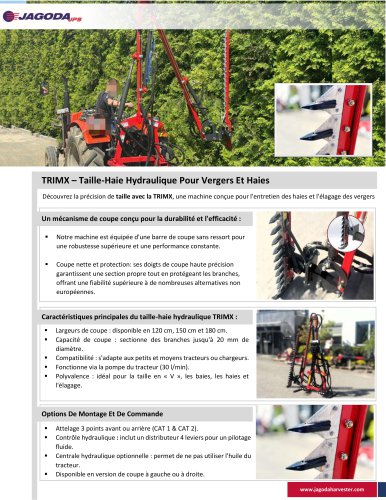 TRIMX  CATALOG– Taille-Haie Hydraulique Pour Vergers Et Haies