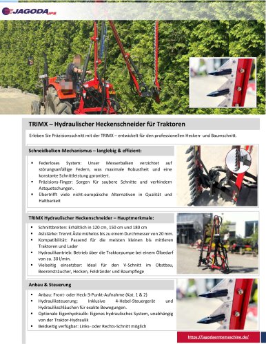 TRIMX – Hydraulischer Heckenschneider 